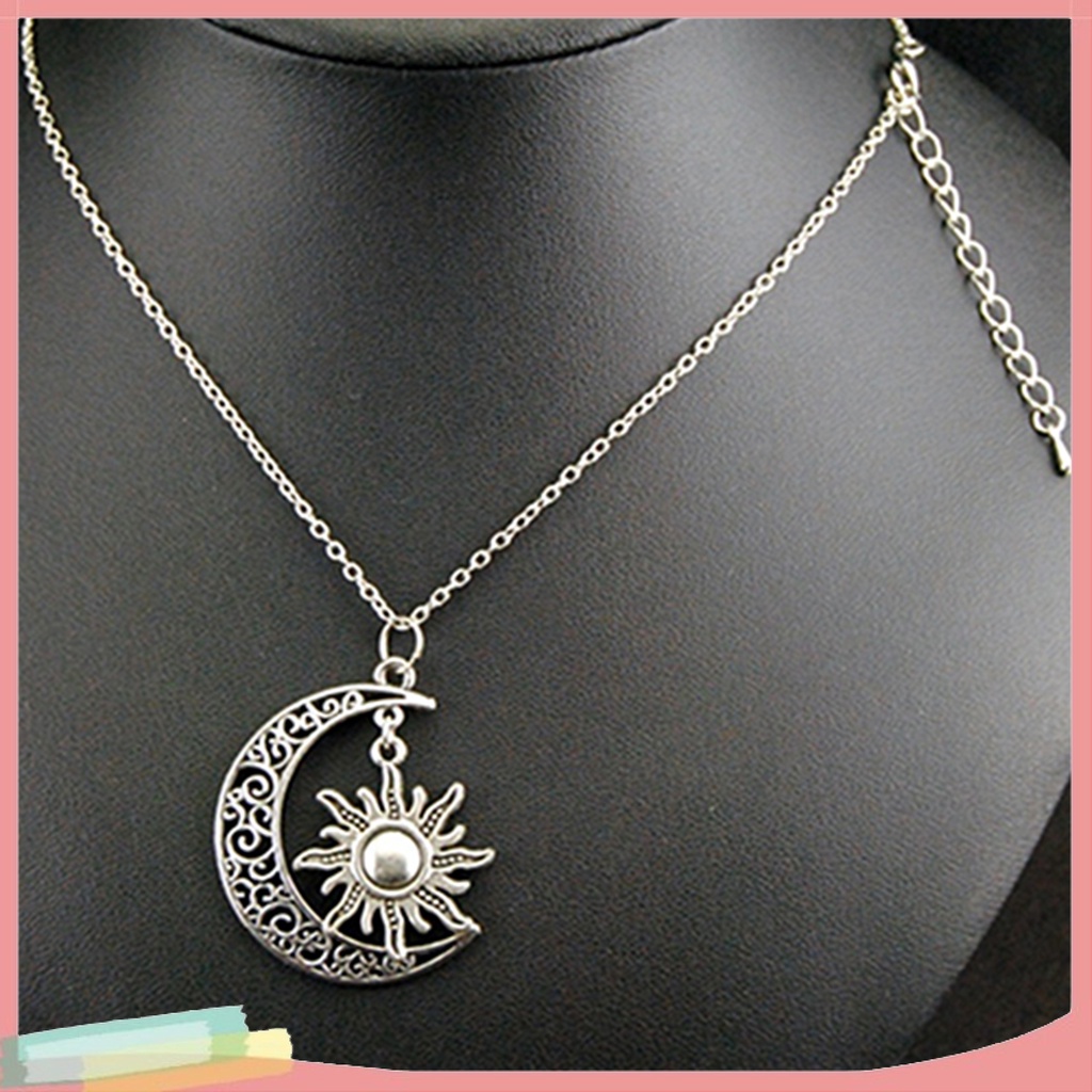 Dây Chuyền Hình Mặt Trăng Và Mặt Trời Phong Cách Cổ Điển Dành Cho Cả Nam Và Nữ