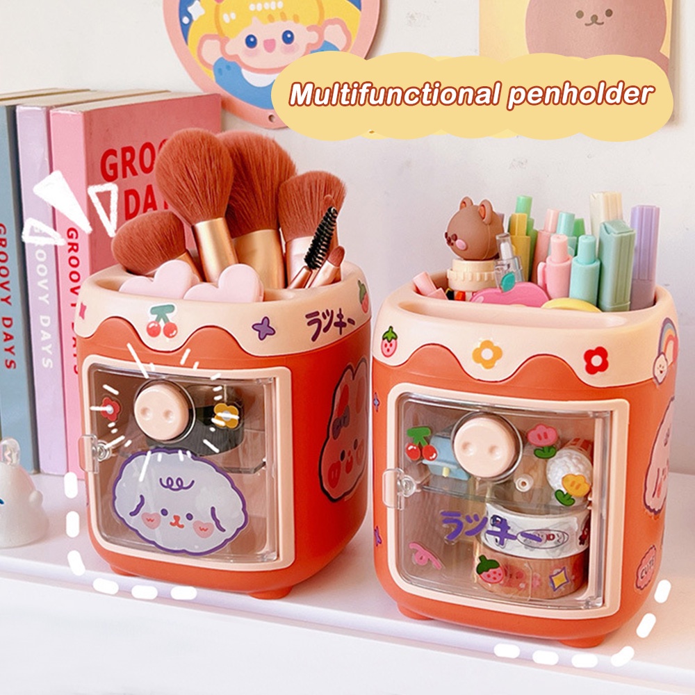 Ống Đựng Bút Để Bàn, Ống Cắm Bút, Cọ Trang Điểm Cute Hoạt Hình Dễ Thương