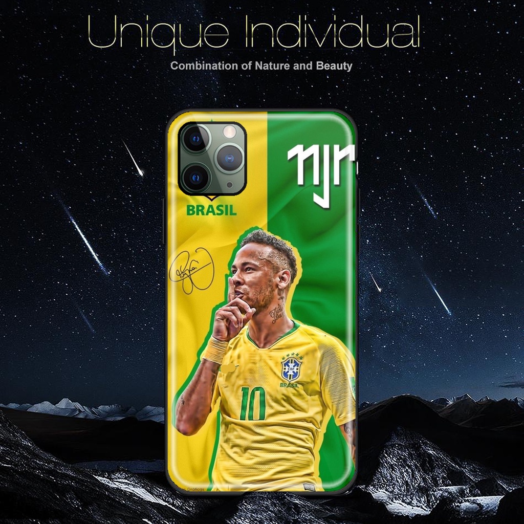 Ốp Lưng kính Bóng Đá Neymar.Jr ở Brazil cho S amsung - O ppo - i Phone - R ealme NEY3