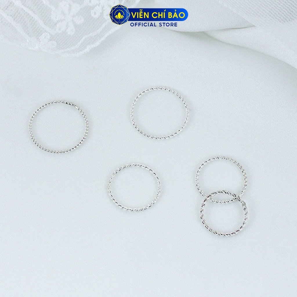 Nhẫn xoắn tròn basic chất liệu bạc 925 thời trang phụ kiện trang sức nữ thương hiệu Viễn Chí Bảo N400055x