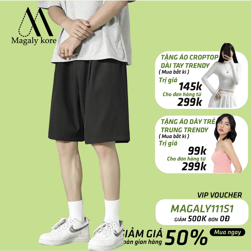 Quần Short Nam Nữ Thể Thao Thoáng Mát Basic Unisex Kiểu quần đùi nam phong cách đường phố ống rộng Magaly Korea