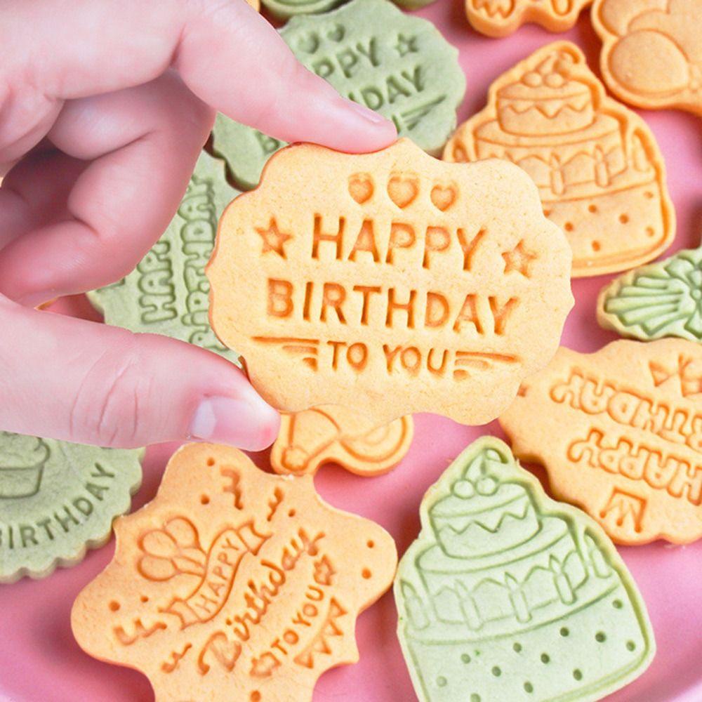 CONOPERY Bộ 8 Khuôn Cắt Bánh Kem Bằng Nhựa Họa Tiết Hoa 3D Độc Đáo Tiện Dụng DIY