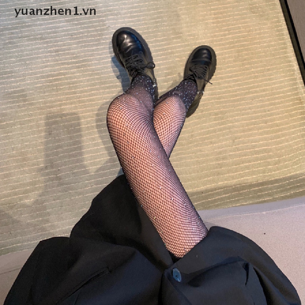 Quần Tất Lưới Dài Đính Đá Lấp Lánh Gợi Cảm Cho Nữ