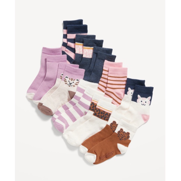Set 10 đôi tất tím họa tiết mèo Old Navy
