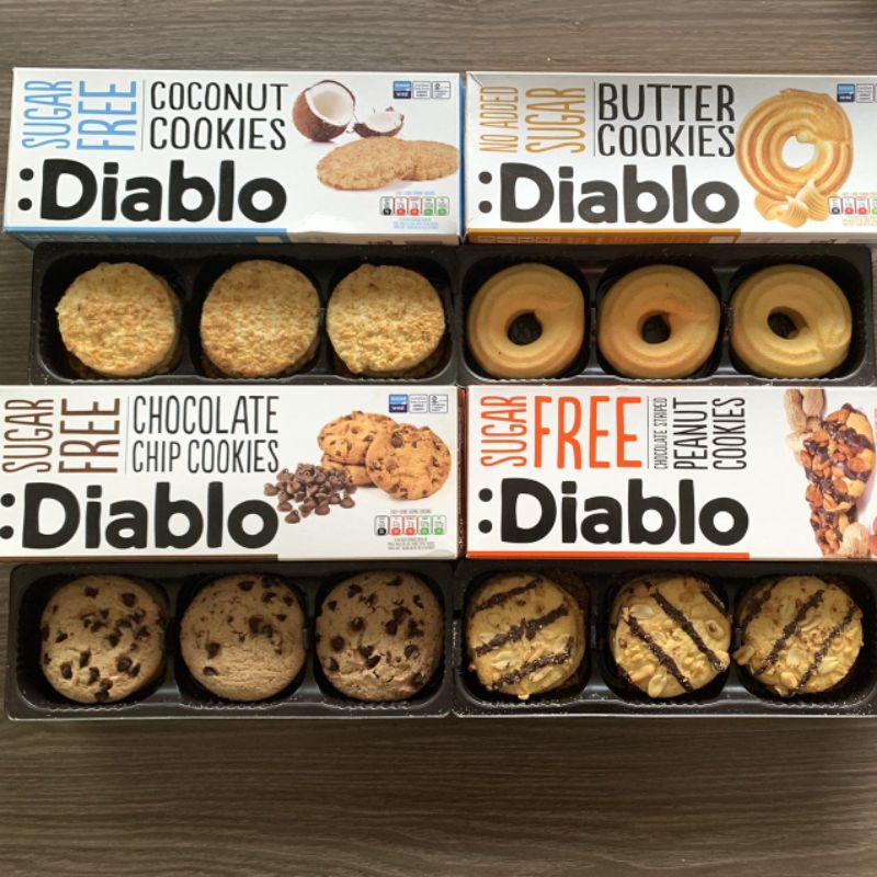 Bánh Cookie Mềm Không Đường hạt socola Diablo 130g