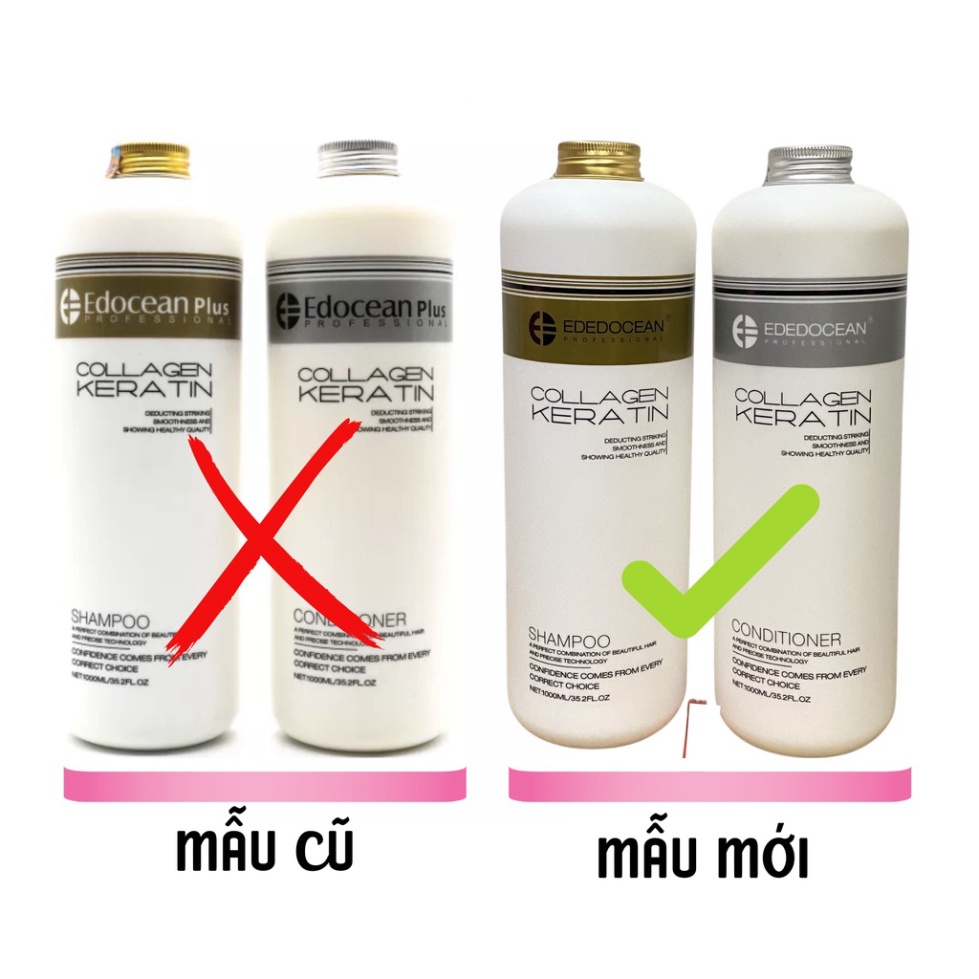 Cặp Dầu Gội Keratin EDEDOCEAN 1000ml * 2 Kiềm Dầu Phục Hồi Tái Tạo Cấu Trúc Tóc Siêu Mềm Mượt | Calla Official