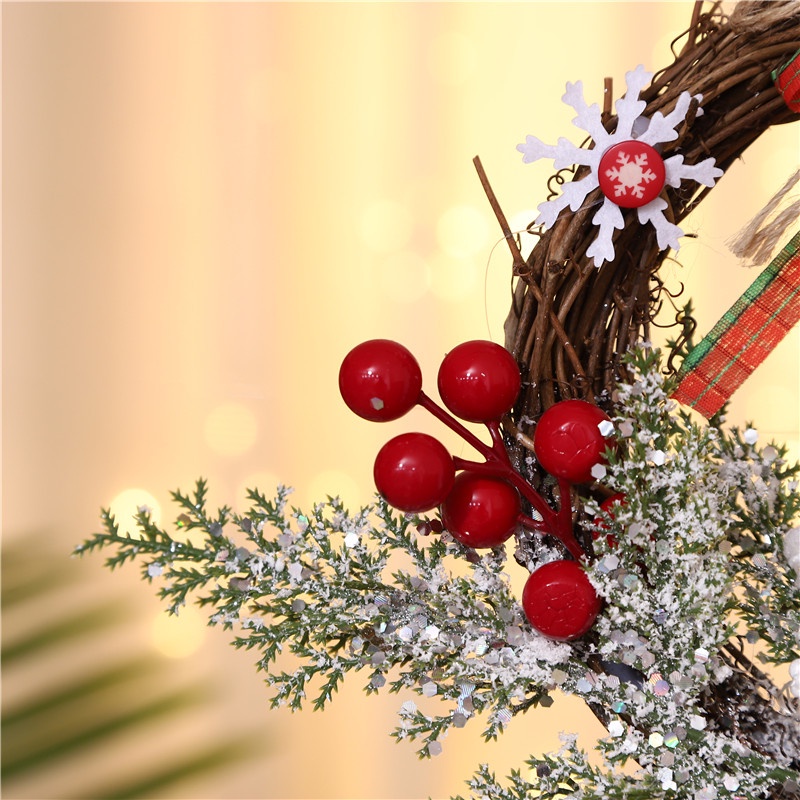 Vòng hoa MENGNI họa tiết hoạt hình treo cửa trang trí Giáng sinh