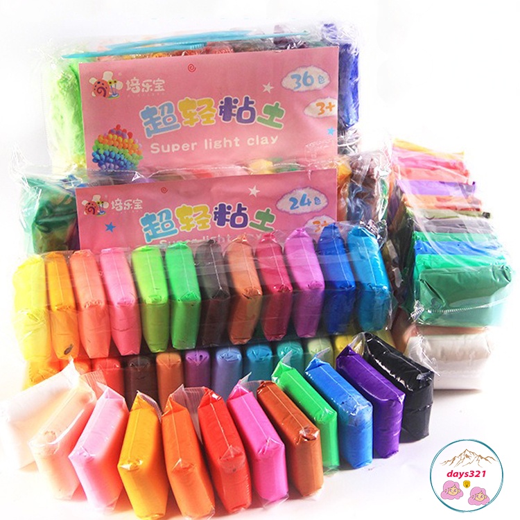 Đất Sét Nhật Bản, Đất Nặn Soft Clay Tự Khô Siêu Nhẹ 12-36 Màu An Toàn nguyên liệu làm slime bơ