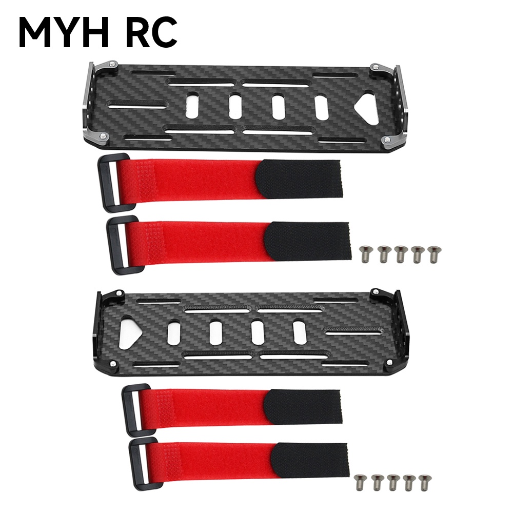 MYHRC Đen Sợi Carbon Pin Gắn Tấm Cho Xe RC Tỉ Lệ 1: 10 RC Xe Bánh Xích Xe Trục SCX10 CC01 F350 D90 R