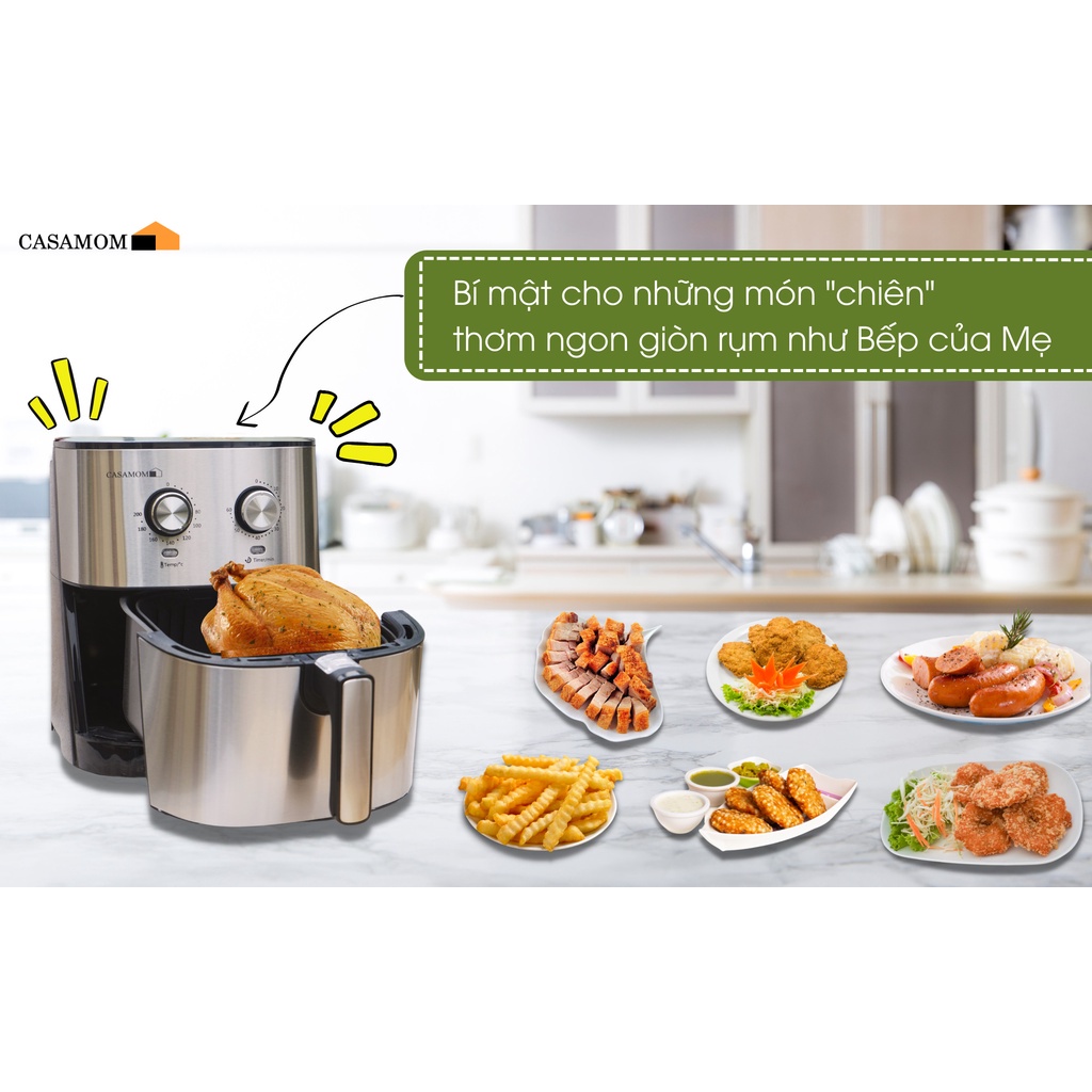 Nồi Chiên Không Dầu Nội Địa Chính Hãng Casamom Hàn Quốc CAA-206 Dung Tích 7L Bảo Hành 12 Tháng Lỗi 1 Đổi 1 - Hanitech