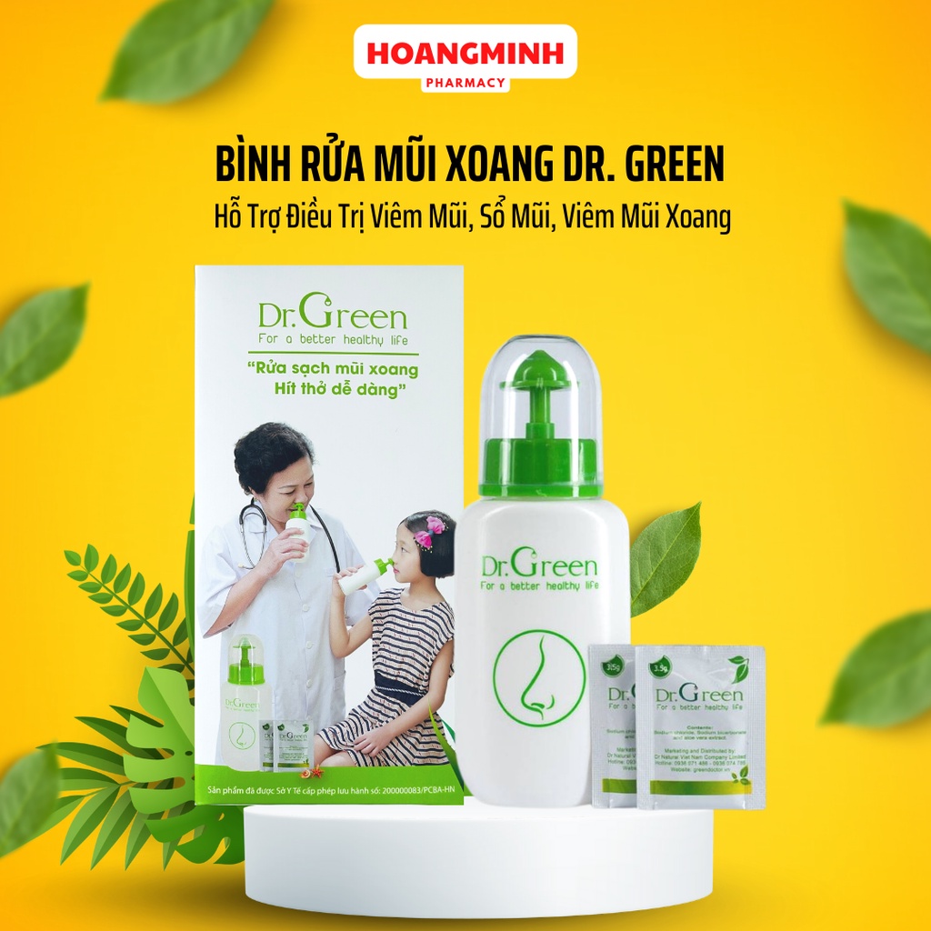 BÌNH RỬA MŨI DR.GREEN Chính Hãng, Đầu Rửa Silicon