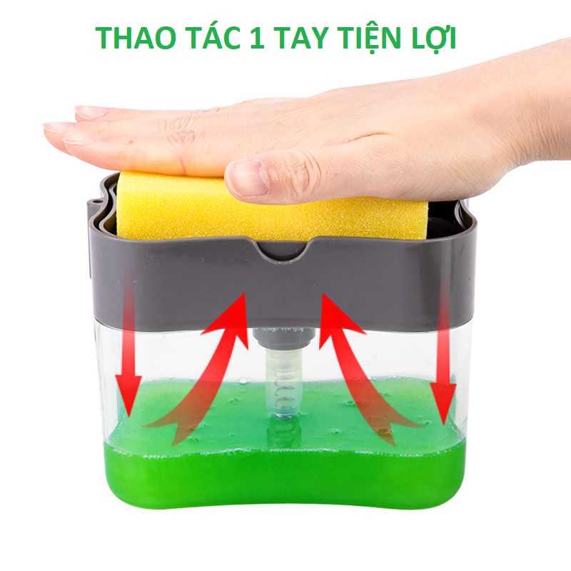 Hộp Đựng Nước Rửa Chén Đựng Xà Phòng Rửa Chén Bát Có Vòi Bơm PINKWISH K232