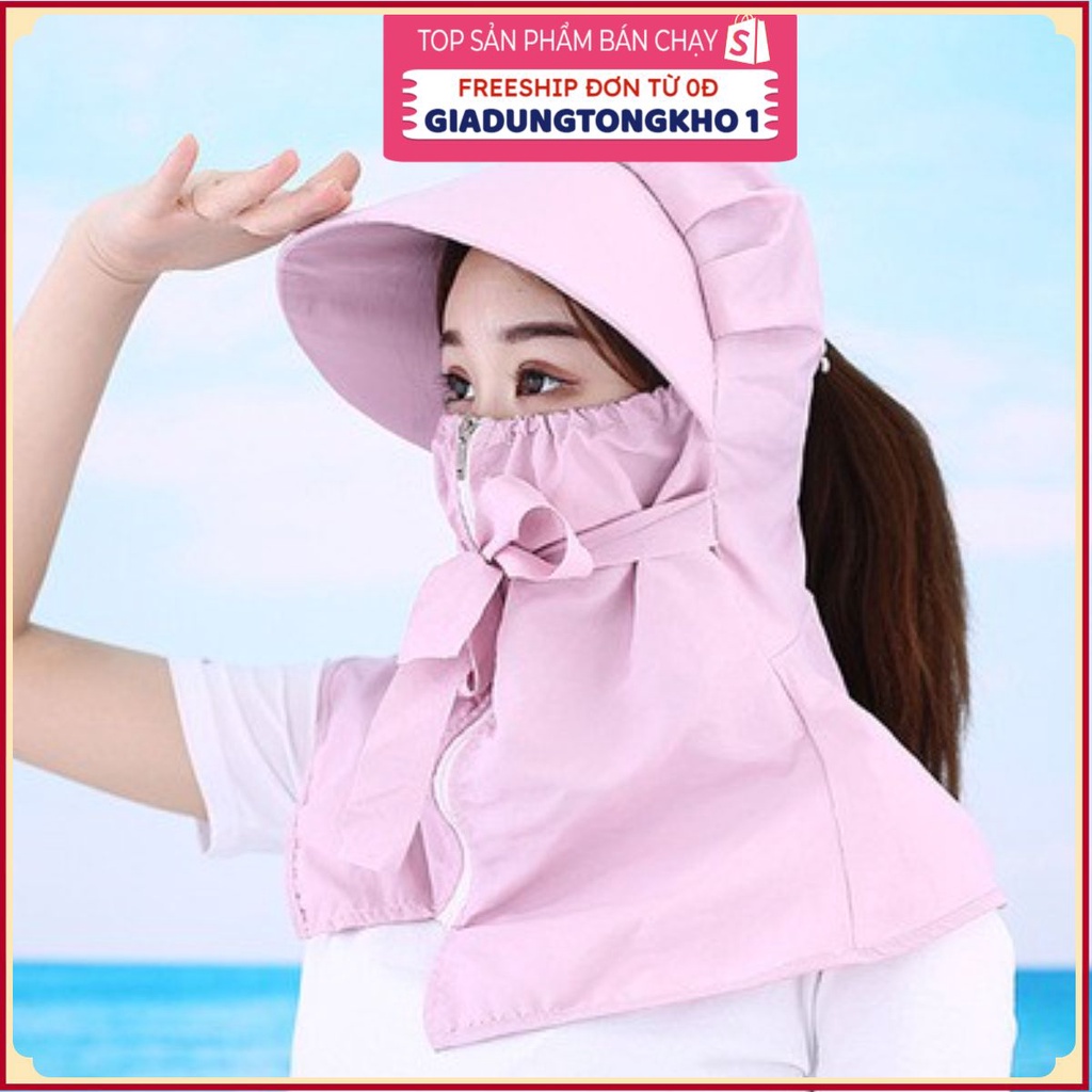 (Bán Buôn Sỉ) Mũ Che Nắng Kèm Khẩu Trang Bảo Vệ Mặt Và Cổ Cho Nam Và Nữ T2