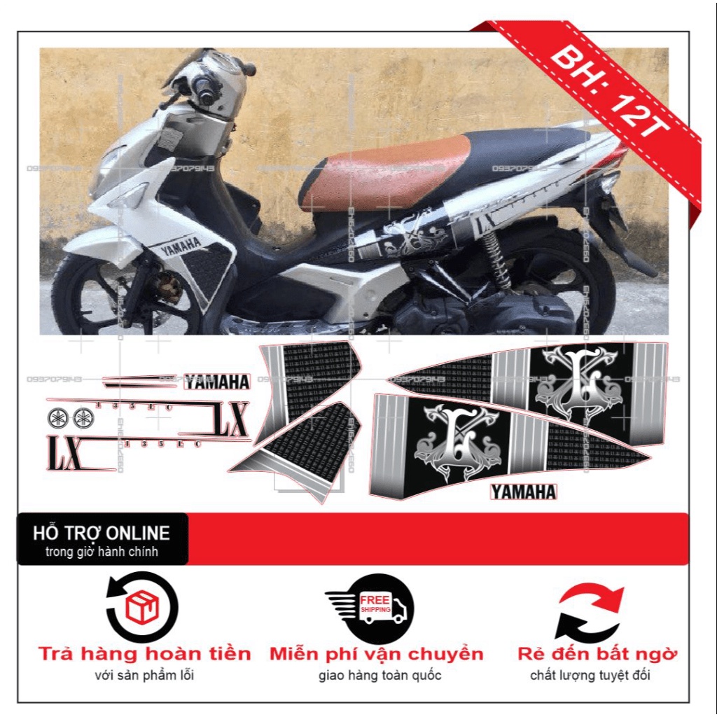 TEM RỜI NOUVO 4 LX TRANG ĐEN - THU DECAL