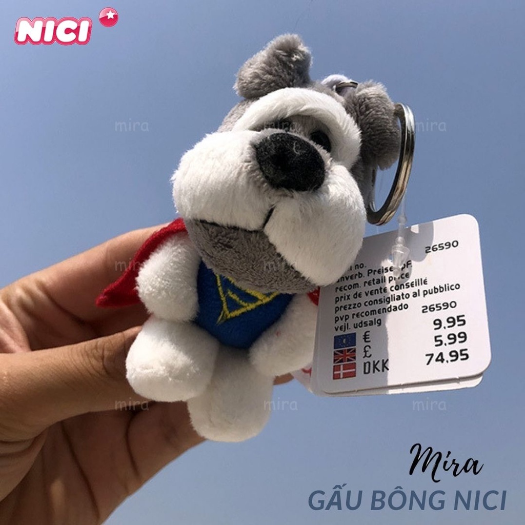 Móc Khóa Gấu Bông Mini Đeo Cặp, Treo Balo Thương hiệu NICI Quà Sinh Nhật Cho Nữ 10cm MIRA-GB28002