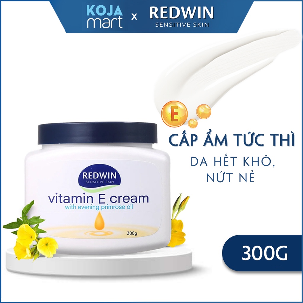 Kem Dưỡng Ẩm Redwin Vitamin E Cream 300g Úc Chính Hãng - Giúp Dưỡng Da Mặt Hết Khô, Nứt Nẻ