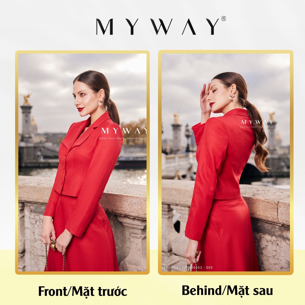 Set Áo Vest Chân Váy Xòe My Way Cao Cấp Sang Trọng 8MVB0951 - 8MCXB0252