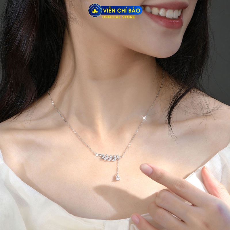 Dây chuyền bạc nữ mặt lá dương xỉ chất liệu bạc 925 thời trang phụ kiện trang sức nữ Viễn Chí Bảo D400238