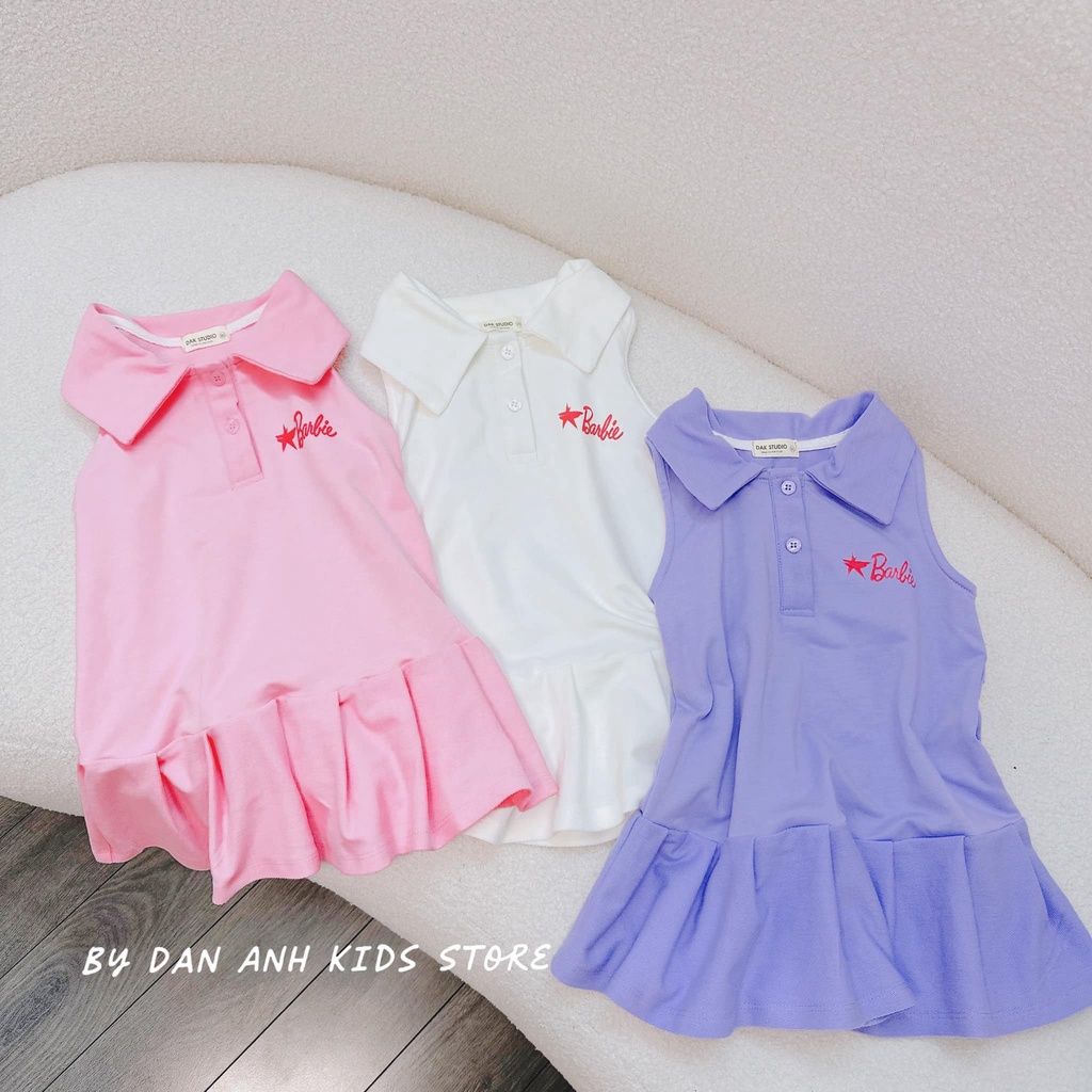 Đầm Suông Polo Cọc Tay Cho Bé D.A.K