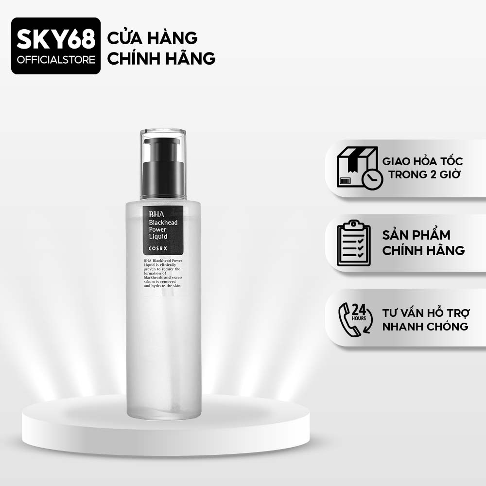 Dung Dịch Tẩy Tế Bào Chết Giảm Mụn, Dưỡng Sáng Da Cosrx BHA Blackhead Power Liquid 100ml