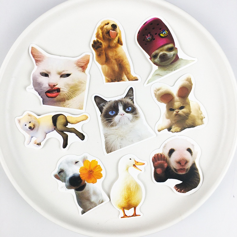 Bộ 50 Miếng Dán Trang Trí Tủ Lạnh / Xe Hơi Họa Tiết Chú Chó Shiba Inu graffiti Dễ Thương Cho Bé ouyou JP6