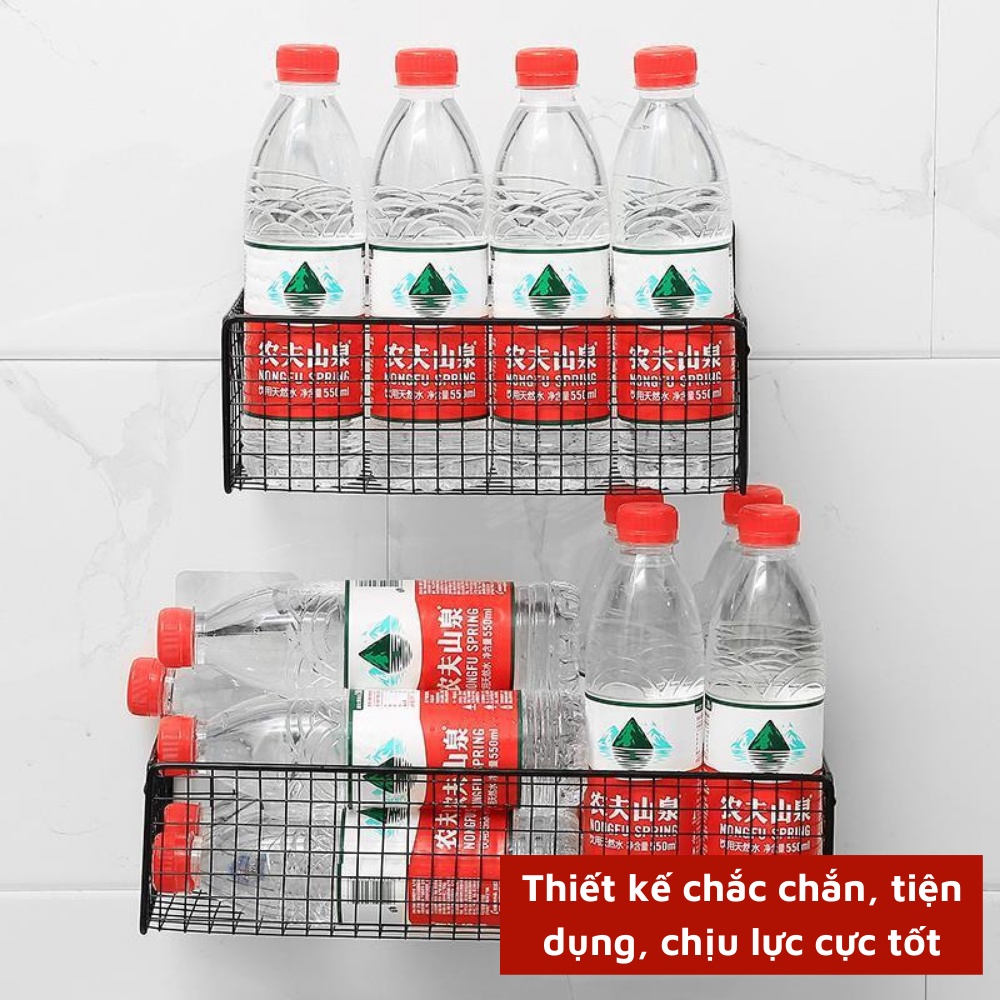 Kệ sắt dán tường siêu chắc chắn giá đựng mỹ phẩm dán tường không khoan đục cao cấp không rỉ
