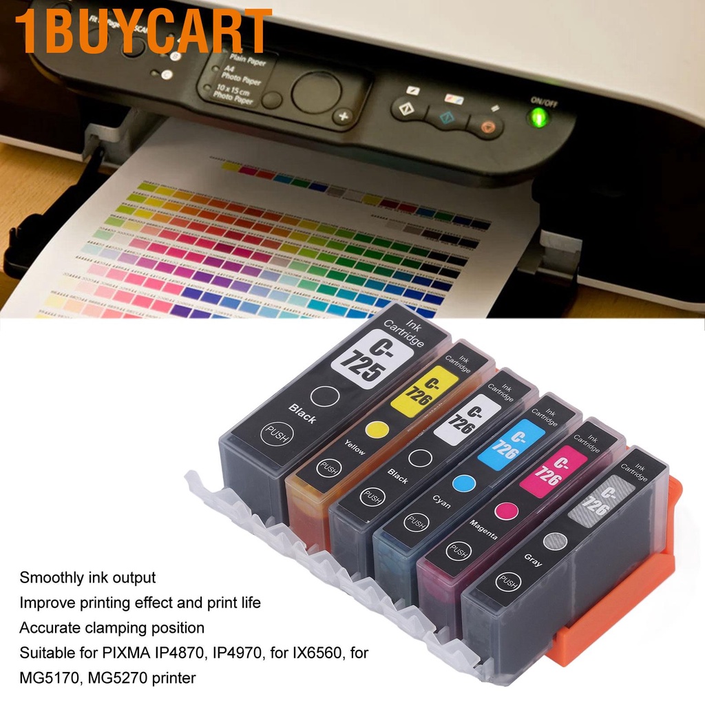 1buycart Ink Cartridge ABS Printer with for PIXMA IP4870 IP4970 IX6560