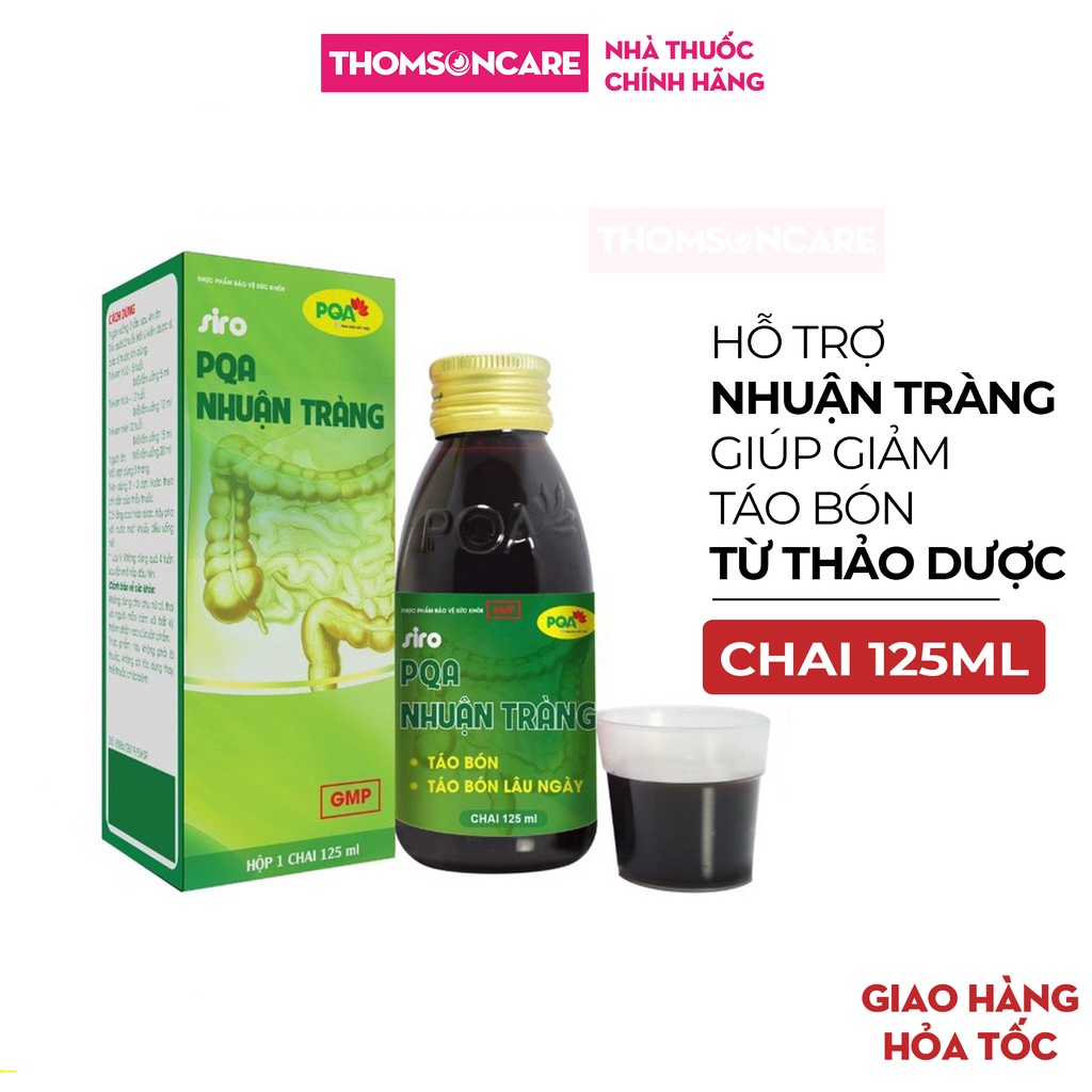 Siro Nhuận Tràng PQA - Giúp nhuận tràng, ngăn ngừa táo bón, trĩ ở người lớn và trẻ em từ thảo dược Chai 125ml