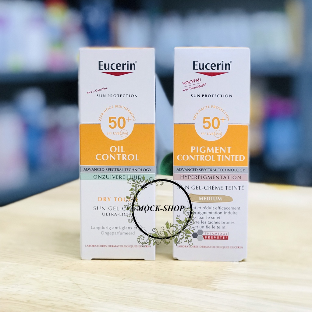 Kem chống nắng EUCERIN cho da dầu mụn và che khuyết điểm.