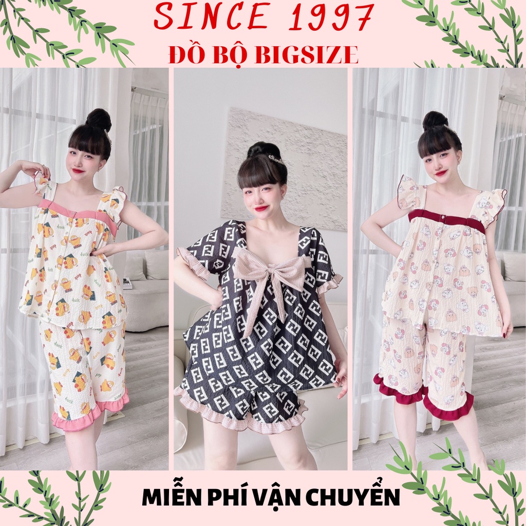 Đồ bộ bigsize ĐÙI 2 DÂY 60-85kg, Since1997 Pijama, Đồ ngủ lụa loại 1 cao cấp và xinh xắn