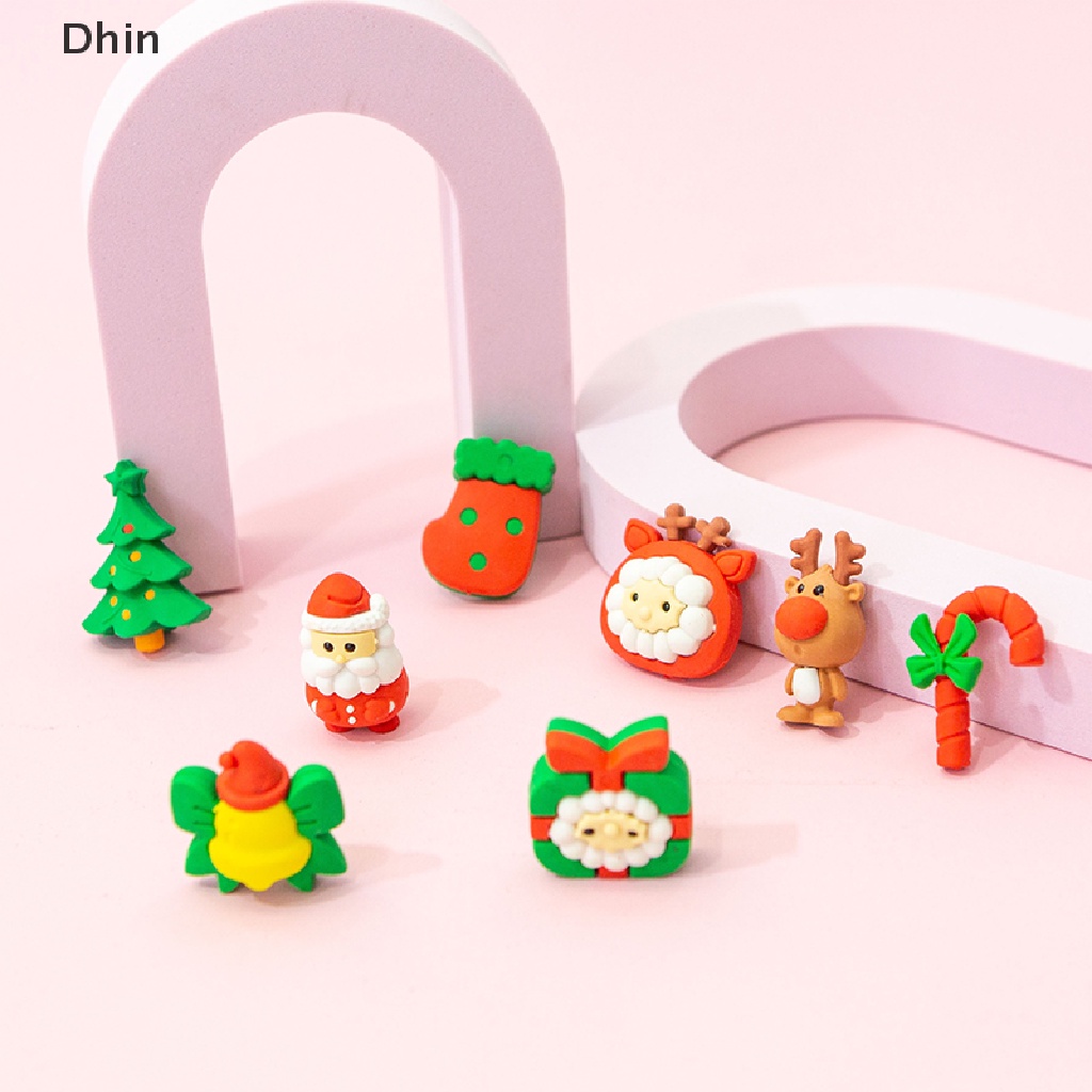 1 Bộ Gôm Tẩy Mini Hình Người Tuyết Dễ Thương Dùng Làm Quà Tặng Giáng Sinh