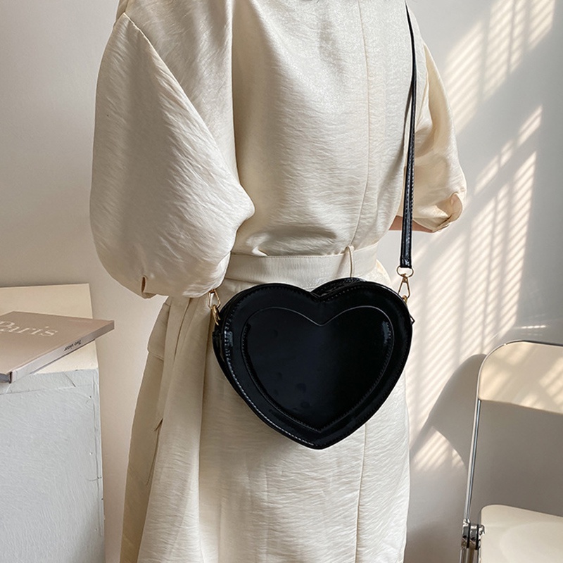 Túi Đeo Chéo mini Họa Tiết Trái Tim Dễ Thương Thời Trang Cho Nữ