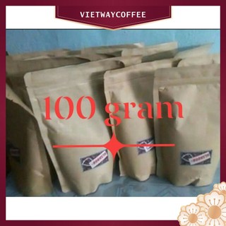 Cà phê Robusta -Vietwaycoffee- Cafe rang xay nguyên chất, pha phin- cafe mộc 100G/gói