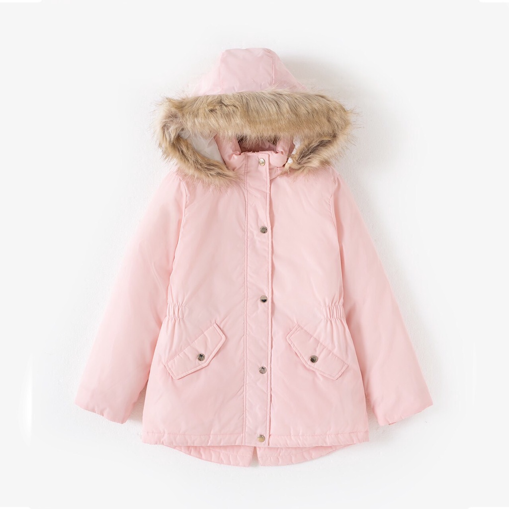 Áo phao mũ lông siêu xinh cho bé gái từ 20-45kg