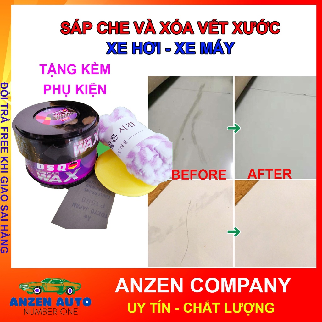 Kem Xoá Vết Xước Ô tô - Xoá Xước Xe Máy - Bút Xóa Vết Xước, Tẩy Trầy Xe, Phủ Bóng Sơn Chống Nước WAX DSQ