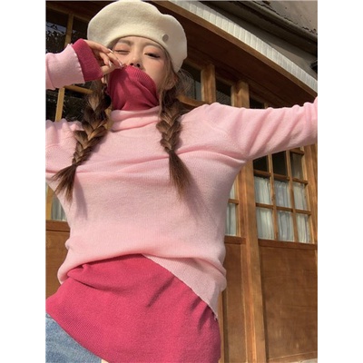 Áo Sweater Cổ Lọ Mềm Mại Dễ Phối Đồ Thời Trang Thu Đông Cho Nữ