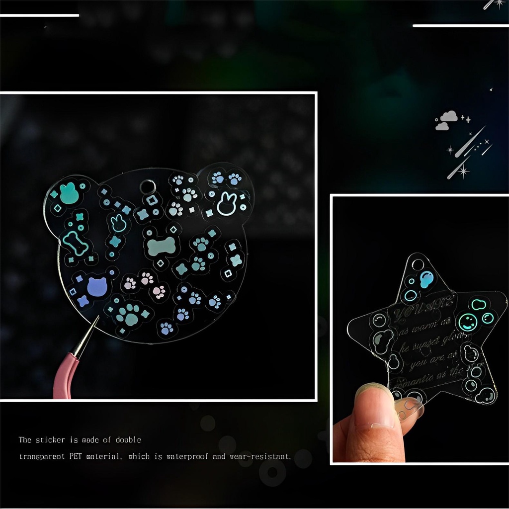 Miếng Dán Trang Trí Sổ Tay/Nhật Ký Bằng Laser PET Chống Thấm Nước DIY