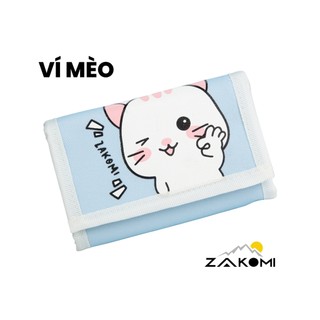 Ví nữ mini họa tiết mèo dễ thương, ví vải chống nước cao cấp, tặng kèm dây đeo năng động