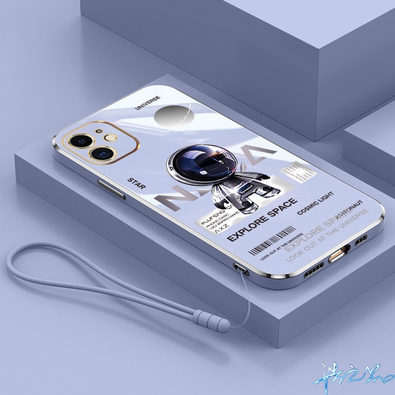 Ốp Điện Thoại Mạ 6D Hình Phi Hành Gia Cho Vivo Y33S Y21T Y21A Y21 Y33T Y21S V11i Y51 Y71 V20 V17 V21 V21E V5 V7 Plus