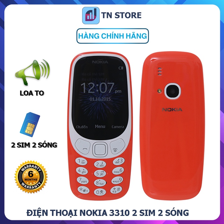 Điện Thoại Nokia 3310 - 2 Sim 2 Sóng - Camera 2 MP - Bảo Hành 6 Tháng
