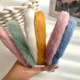 Băng Đô Cài Tóc Phủ Lông Thời Trang Thu Đông Cho Nữ