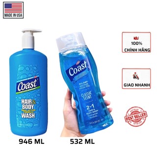Sữa tắm gội cho nam Coast Hair and Body Wash (946ml