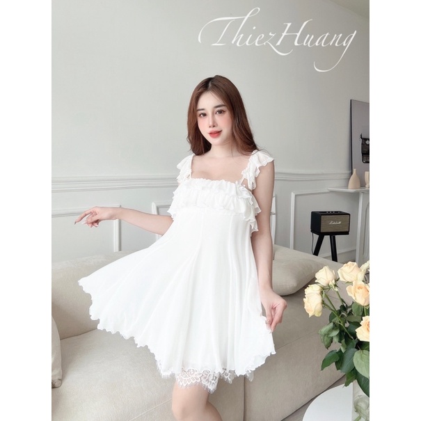 Váy ngủ thun lưới 2 lớp phối ren xoè công chúa dễ thương, nữ tính | BigBuy360 - bigbuy360.vn