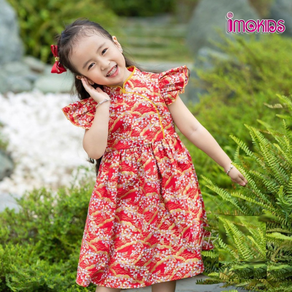 Sườn xám bé gái Oli River, June With Love 10-30kg đầm sườn xám cho bé gái mặc tết