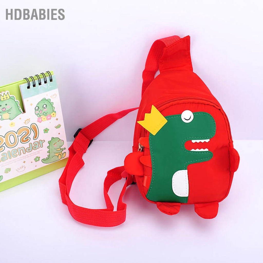HDbabies Túi Đeo Vai Khủng Long Nhỏ Dễ Thương Di Động Hoạt Hình Ngực Daypack Với Dây Có Thể Điều Chỉnh Cho Trẻ Em