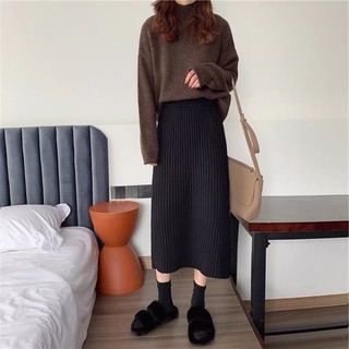 Chân váy len dáng dài thời trang