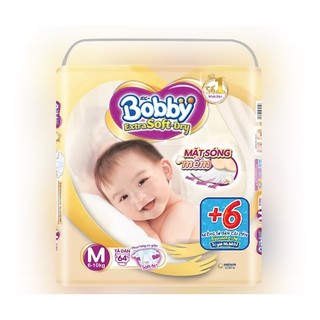 Tã Dán Bobby Extra Soft Dry S74/M64/L58/XL52/XXL24 (có tặng và không tặng )