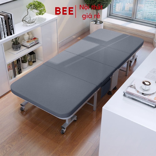 Giường gấp văn phòng có bánh xe, Giường xếp gấp gọn Sofa di động khung thép chắc chắn - GM64
