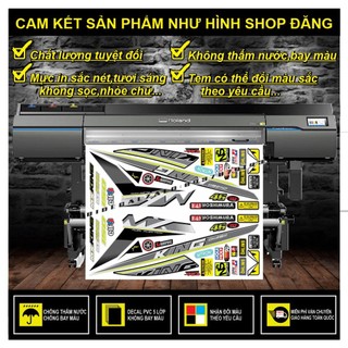 TEM RỜI EXCITER 150 MX KING PHỐI DÁN XE TRẮNG - 