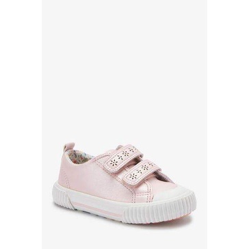 Giày da hồng quai họa tiết hoa, hàng VNXK